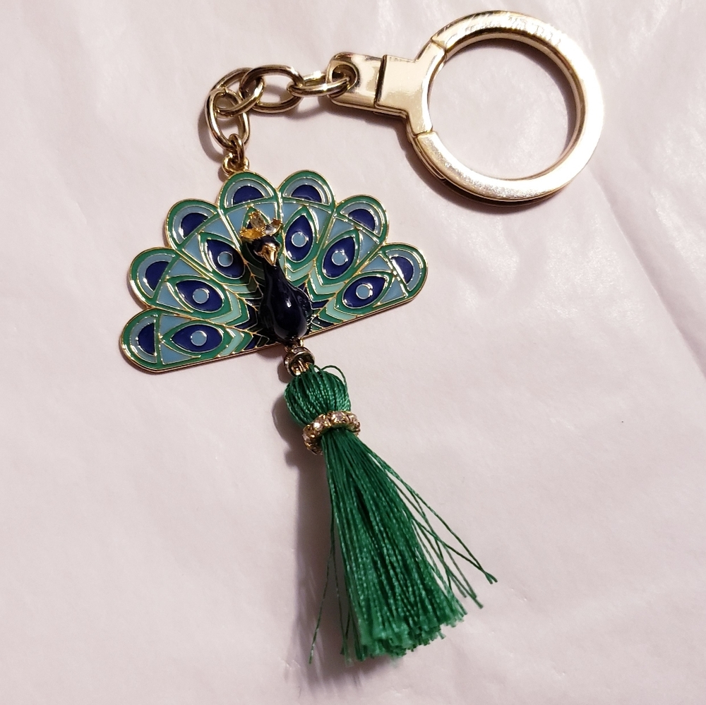 Kate Spade Jeweled Peacock Keychain